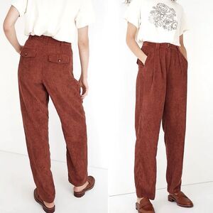 Madewell Corduroy High-Rise Tapered Pants in Dusty Redwood Women’s Size 4 Preppy
